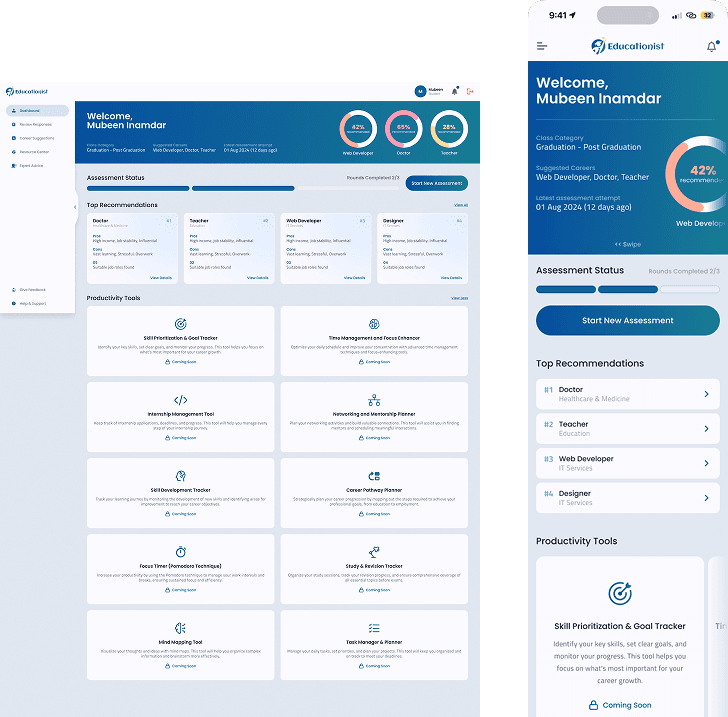 Educationist.ai dashboard interface