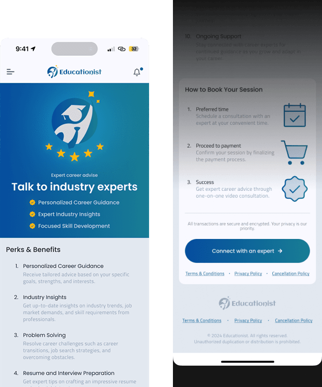 Educationist.ai mobile interface