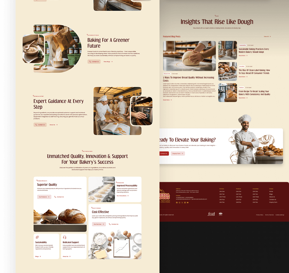 Enessa Foods insights and footer