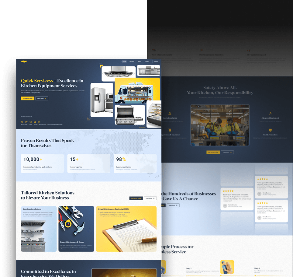 Quick Servicess website homepage