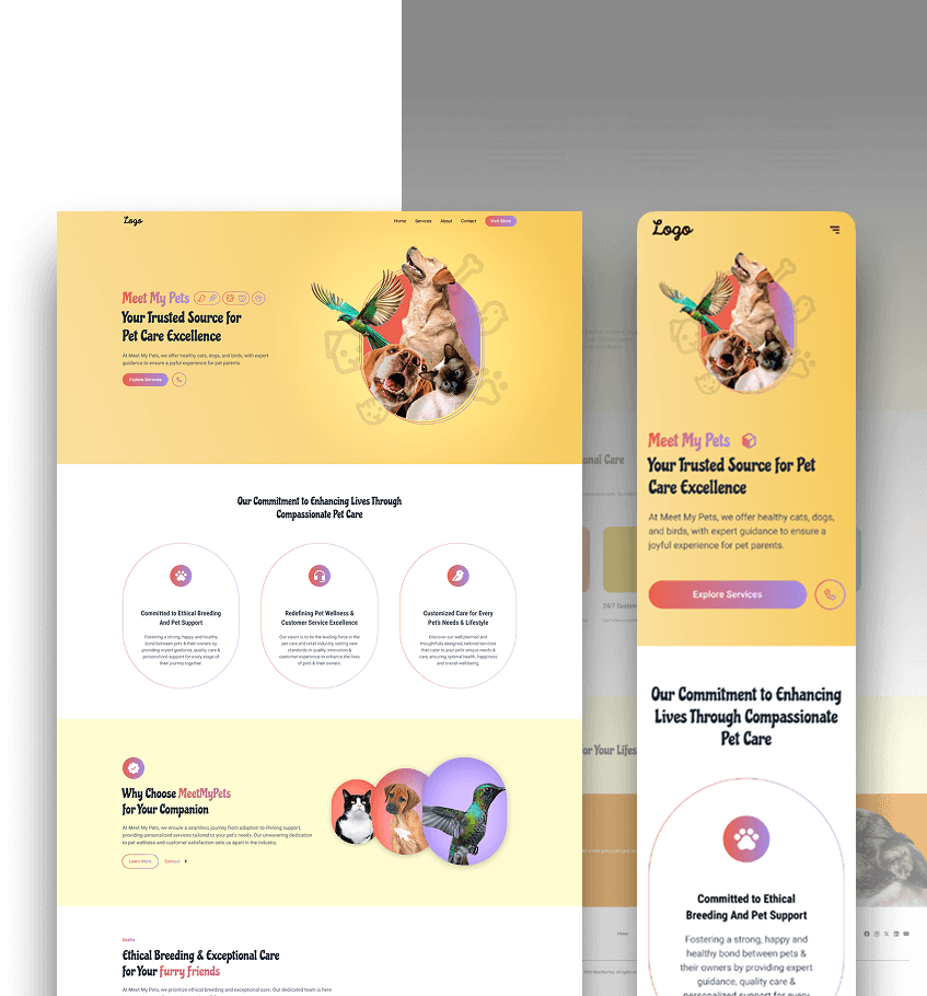 MeetMyPets website homepage