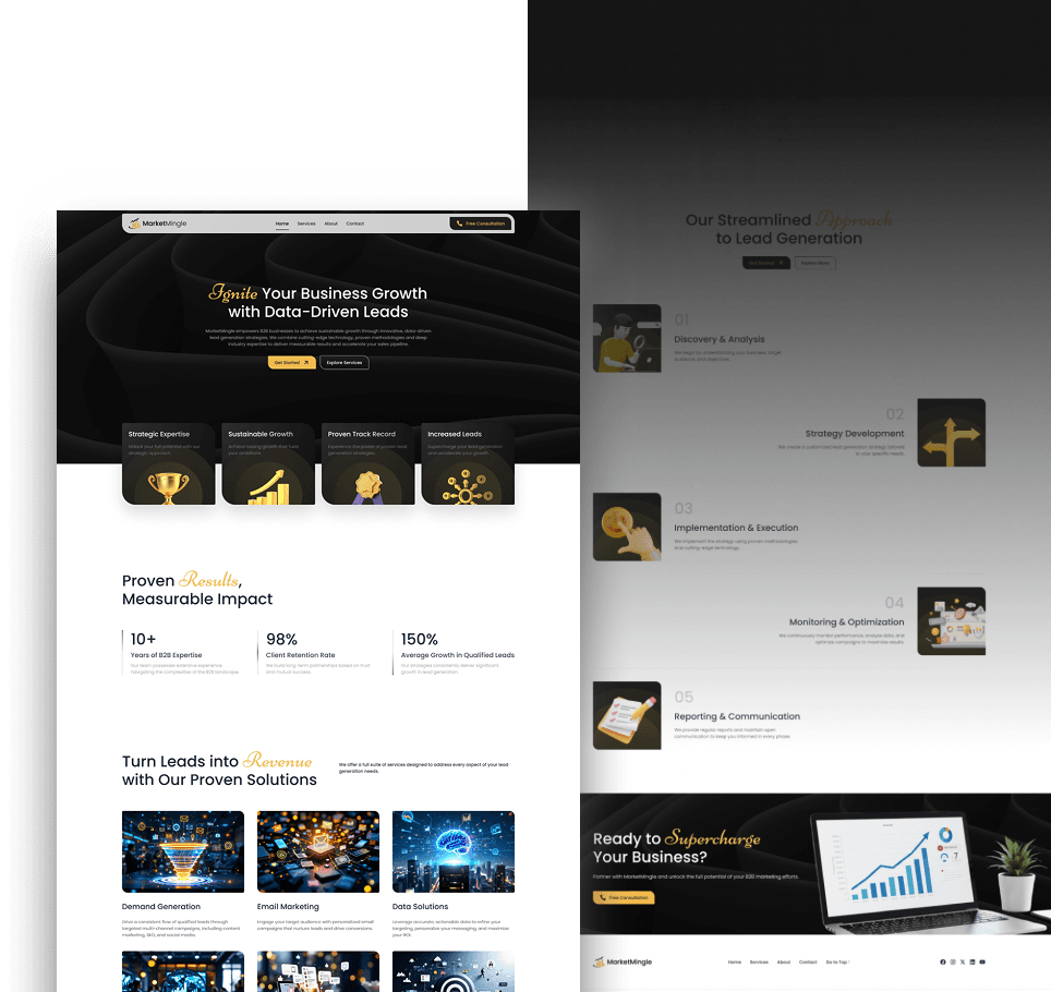 MarketMingle website homepage