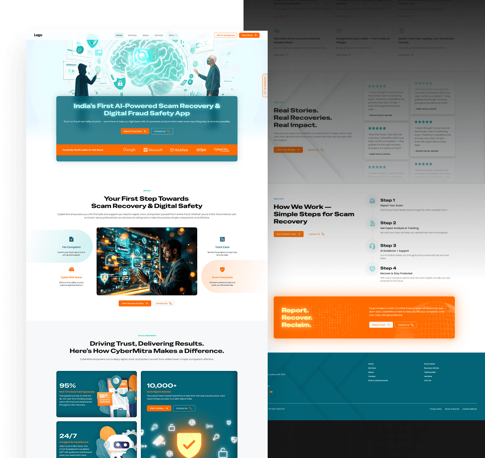 Cyber Mitra landing page hero section
