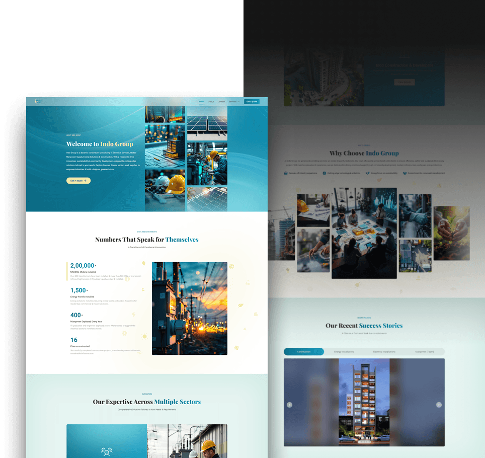 Indo Group website homepage