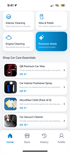 Q8 Car Wash screen 7